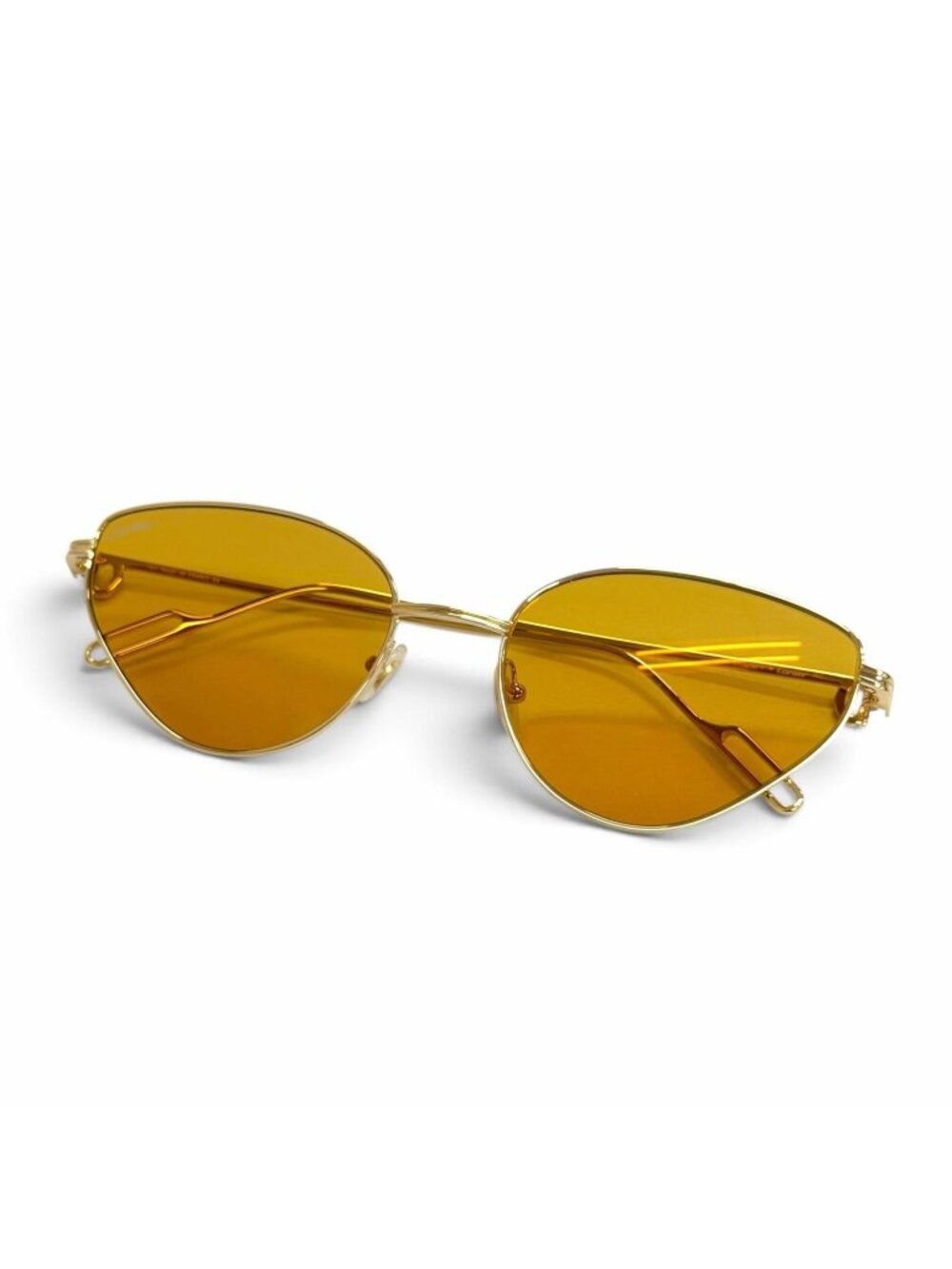 Cartier Premiere 2C Decor Cat's Eye Sunglasses Demo Lens Eyewear